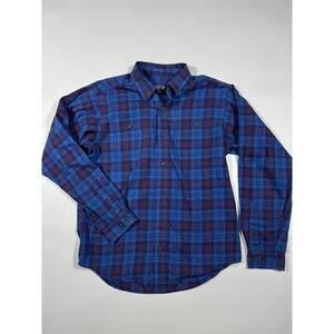 Patagonia Organic Cotton Flannel Shirt Mens Small Blue Plaid